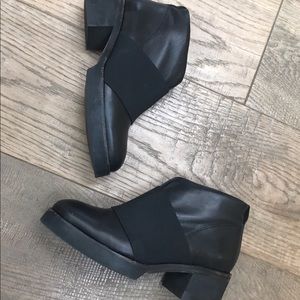 COS Black Leather 2” Chunky Heel Bootie